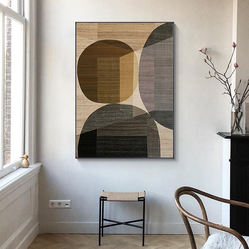 CORX Designs - Abstract Brown Geometric Color Combination Canvas Art - Review