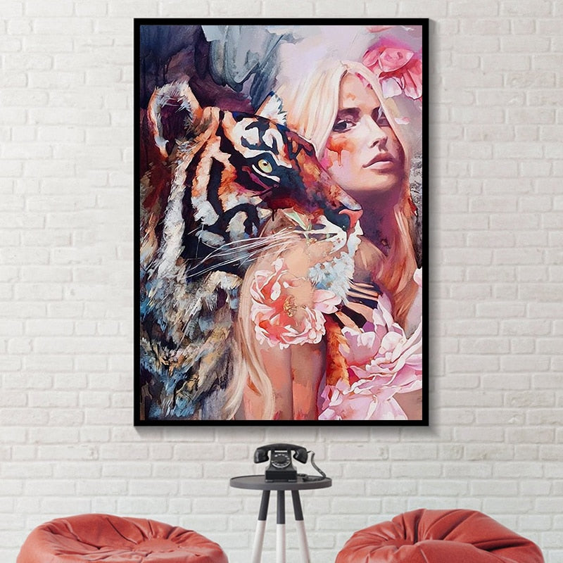 CORX Designs - Woman with Tiger Floral Canvas Art - Review