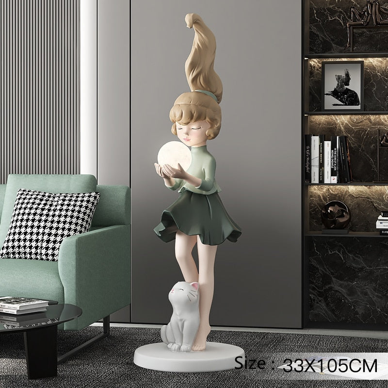 CORX Designs - Girl and Cat Large Statue with Light - Review