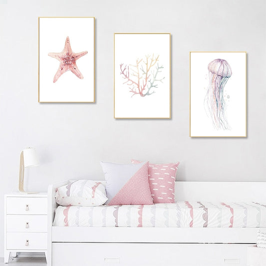 CORX Designs - Watercolor Starfish Marine Canvas Art - Review