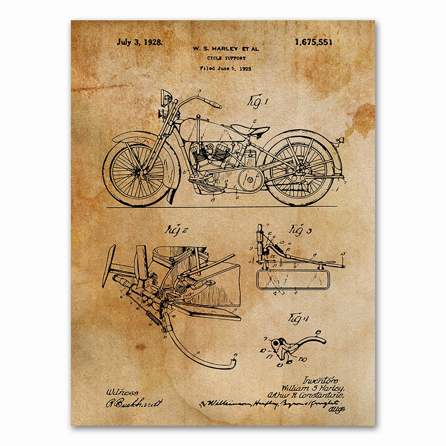 CORX Designs - Motorcycle Patent Blueprint Canvas Art - Review