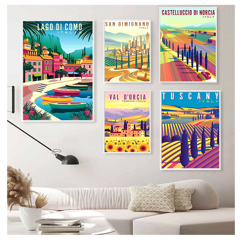 CORX Designs - Italy Rome Capri Tuscany Retro Canvas Art - Review
