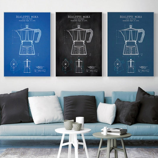 CORX Designs - Coffee Pot Patent Blueprint Canvas Art - Review