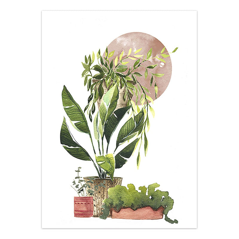 CORX Designs - Abstract Vintage Girl Potted Plant Leaves Canvas Art - Review
