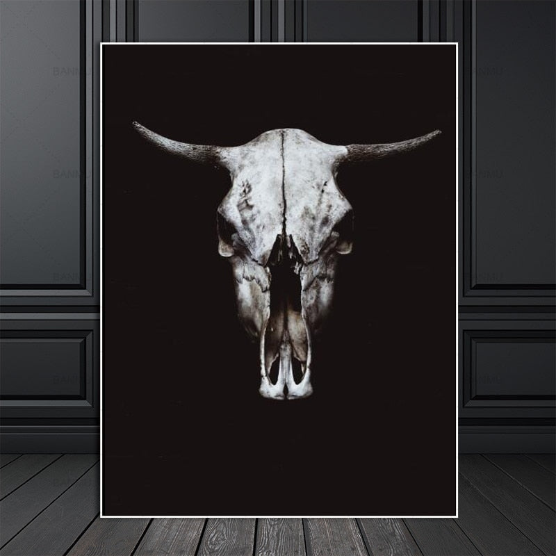 CORX Designs - Nordic Black White Cow Skull Canvas Art - Review