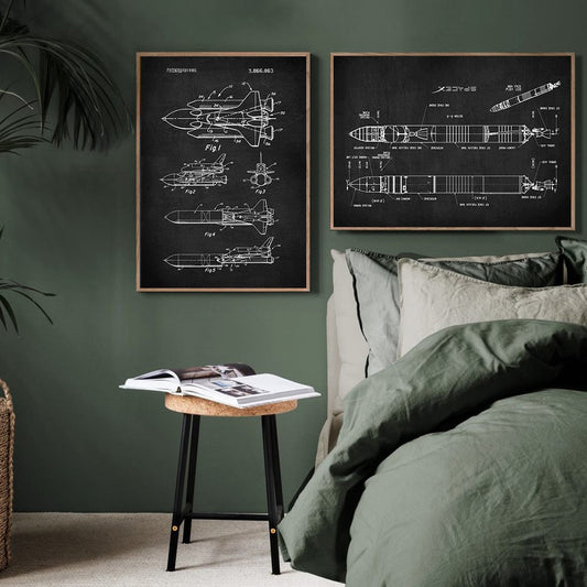 CORX Designs - Space X Falcon 1 Patent Blueprint Canvas Art - Review