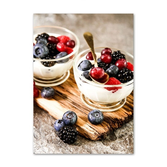 CORX Designs - Chocolate Coated Doughnut Coffee Fruit Yoghurt Canvas Art - Review