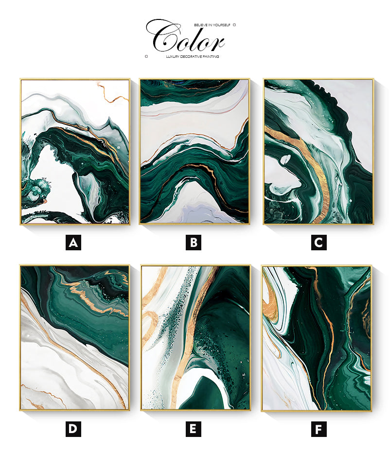 CORX Designs - White Green Gold Marble Canvas Art - Review