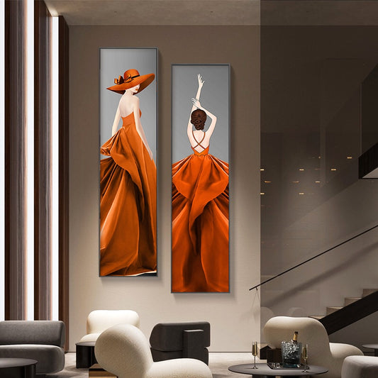 CORX Designs - Orange Dress Fashion Woman Canvas Art - Review