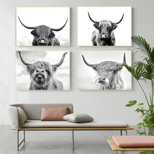 CORX Designs - Black and White Yak Highland Cow Canvas Art - Review