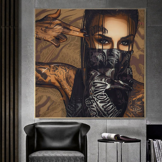 CORX Designs - Mask Tattoo Girl Portrait Canvas Art - Review