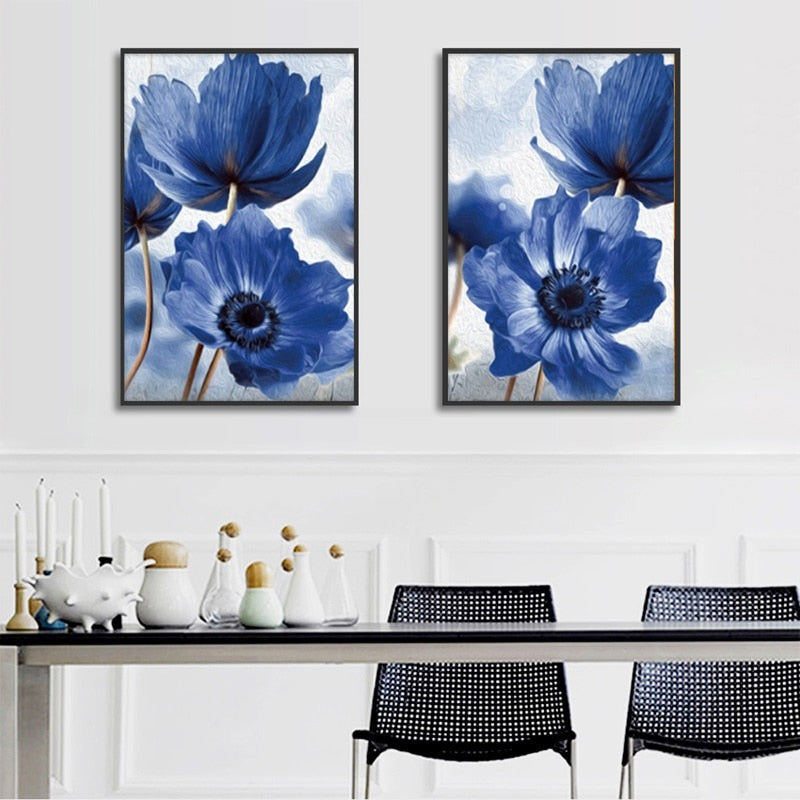 CORX Designs - Watercolor Painting Blue Flower Canvas Art - Review