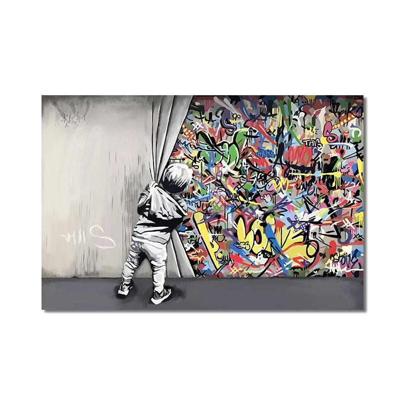 CORX Designs - Kids Behind The Curtain Graffiti Art Canvas - Review