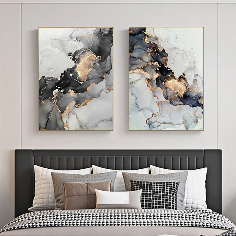 CORX Designs - Gold Black Marble Canvas Art - Review