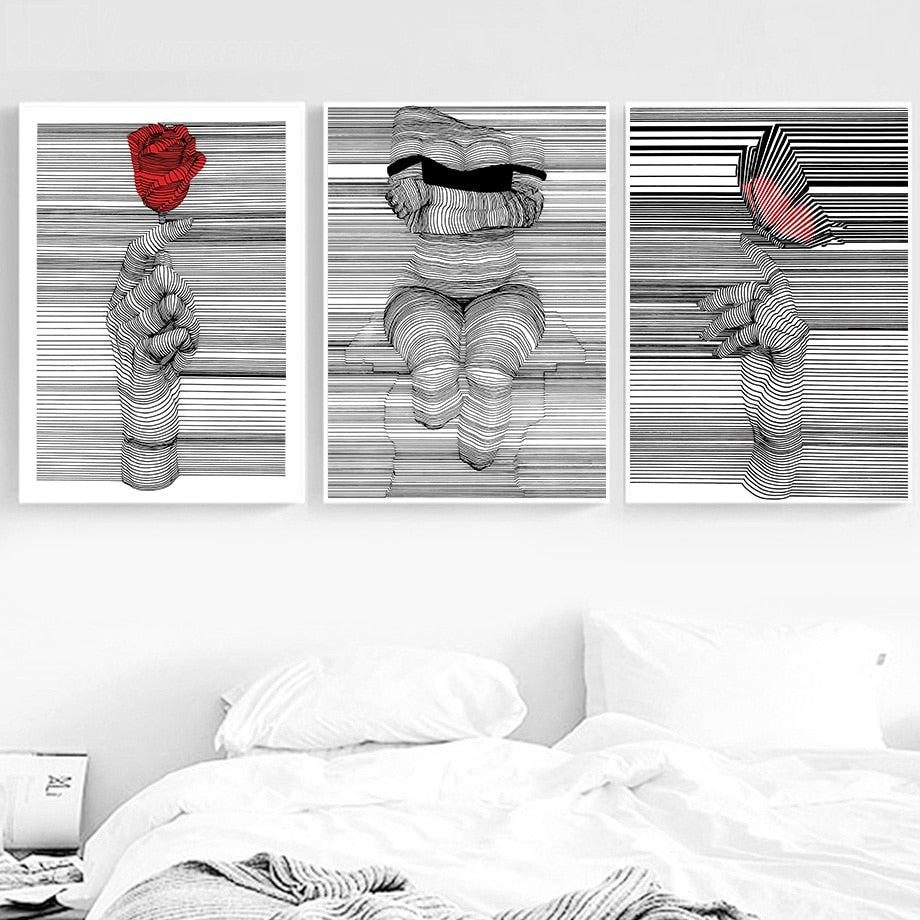 CORX Designs - Black and White Line Sexy Woman Canvas Art - Review