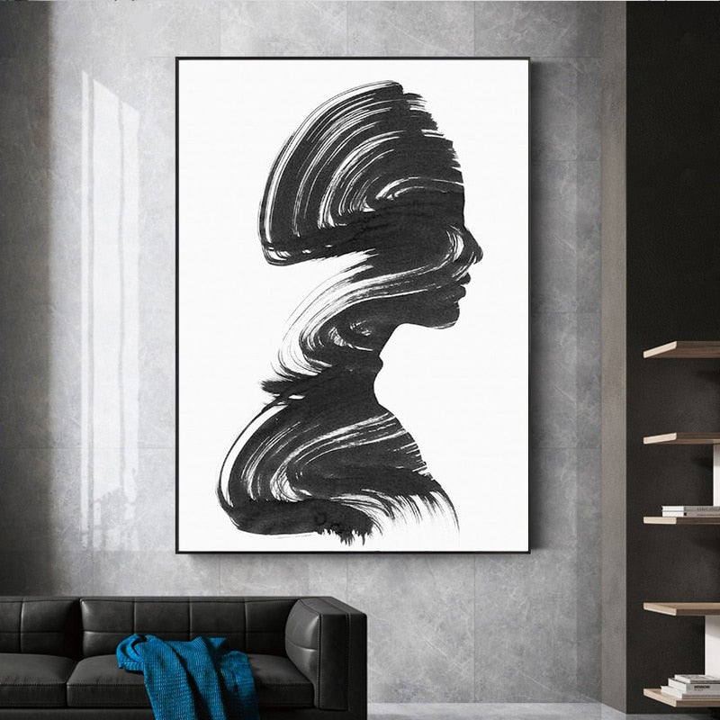 CORX Designs - Abstract Black and White Sexy Woman Sketch Canvas Art - Review