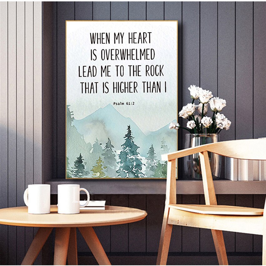 CORX Designs - Bible Verse Psalm 61:2 Christian Wall Art Canvas - Review