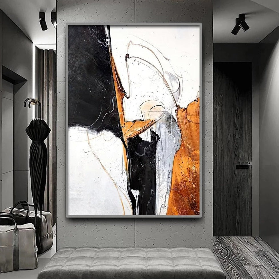 CORX Designs - Abstract Navy White Orange Canvas Art - Review