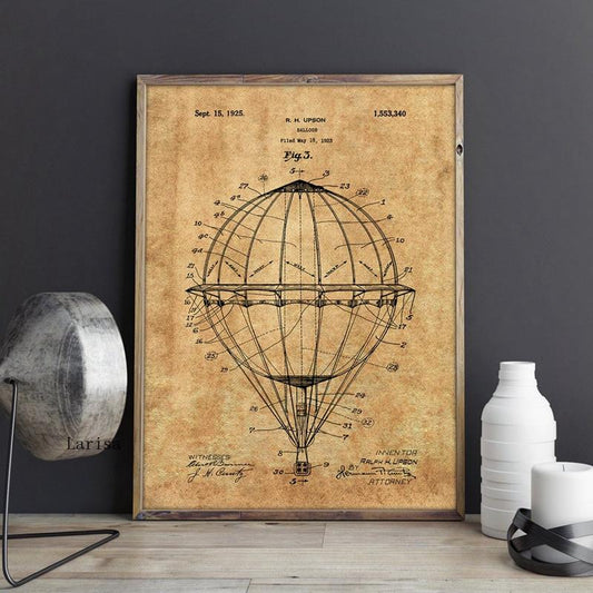 CORX Designs - Hot Air Balloon Patent Blueprint Canvas Art - Review