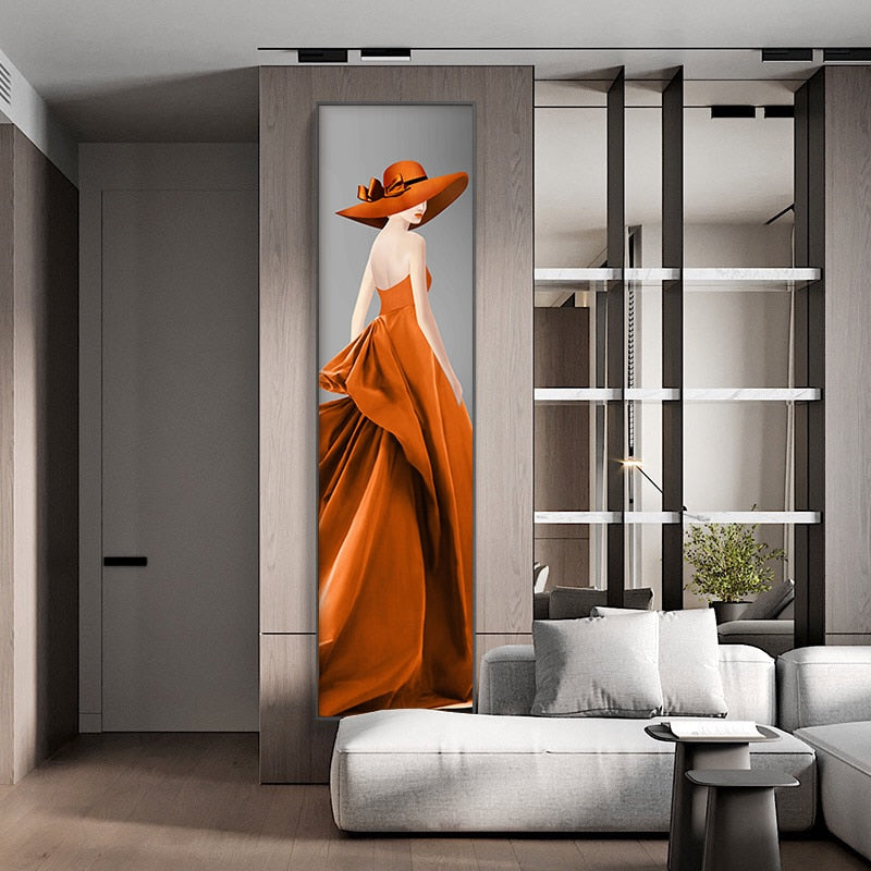 CORX Designs - Orange Dress Fashion Woman Canvas Art - Review