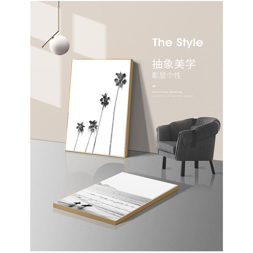 CORX Designs - Black and White Beach Palm Surf Canvas Art - Review