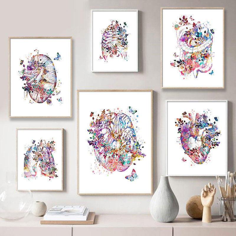 CORX Designs - Colorful Flower Human Body Anatomy Canvas Art - Review