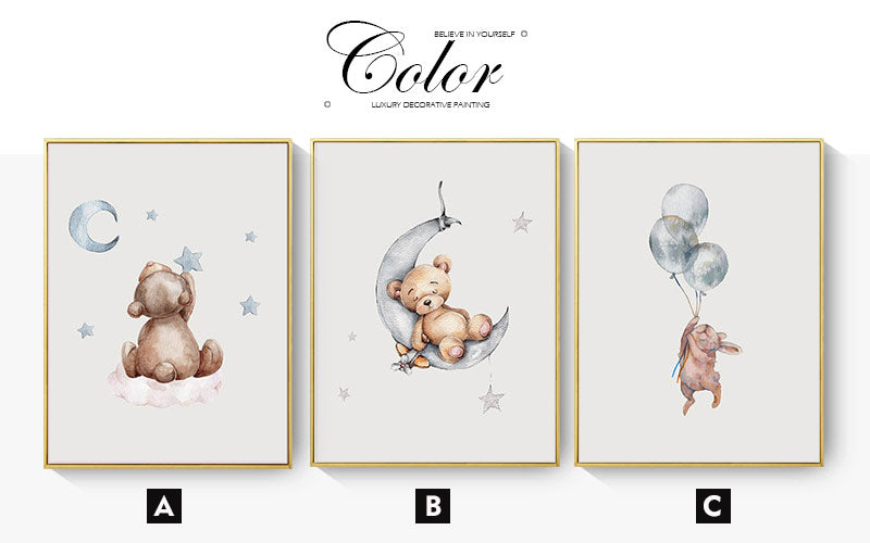 CORX Designs - Baby Nursery Wall Art Bear Bunny Canvas - Review