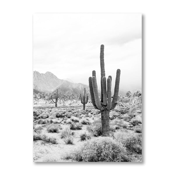 CORX Designs - Black And White Cactus Desert Canvas Art - Review