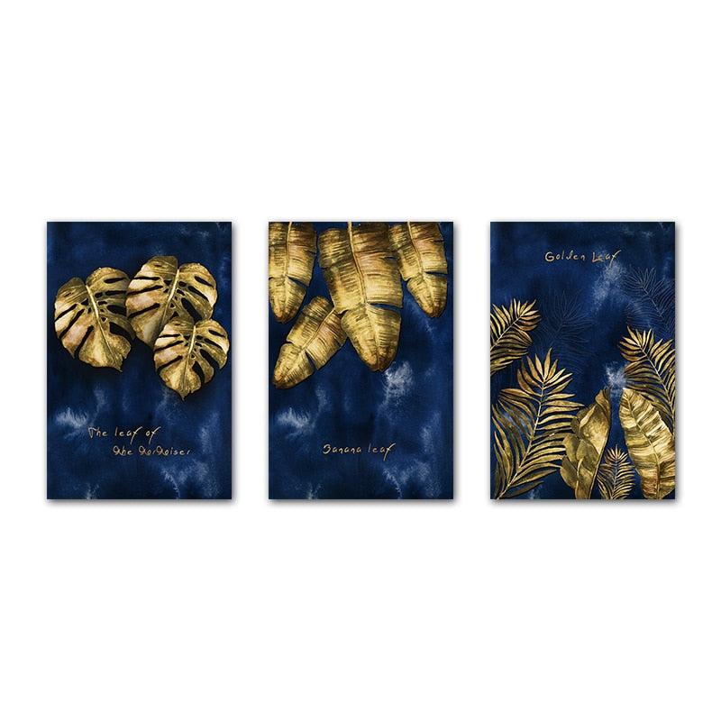 CORX Designs - Blue Gold Leaf Canvas Art - Review