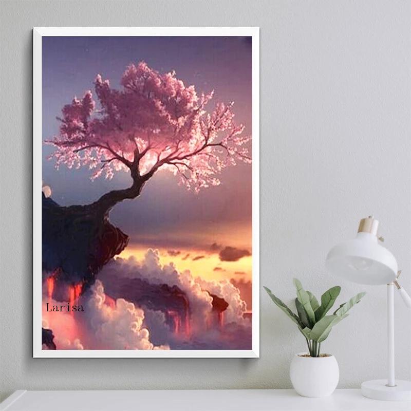 CORX Designs - Peach Tree Scenery On The Edge of The Cliff Canvas Art - Review