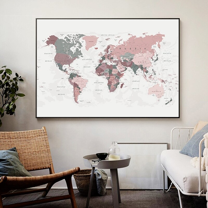 CORX Designs - Pink World Map Canvas Art - Review