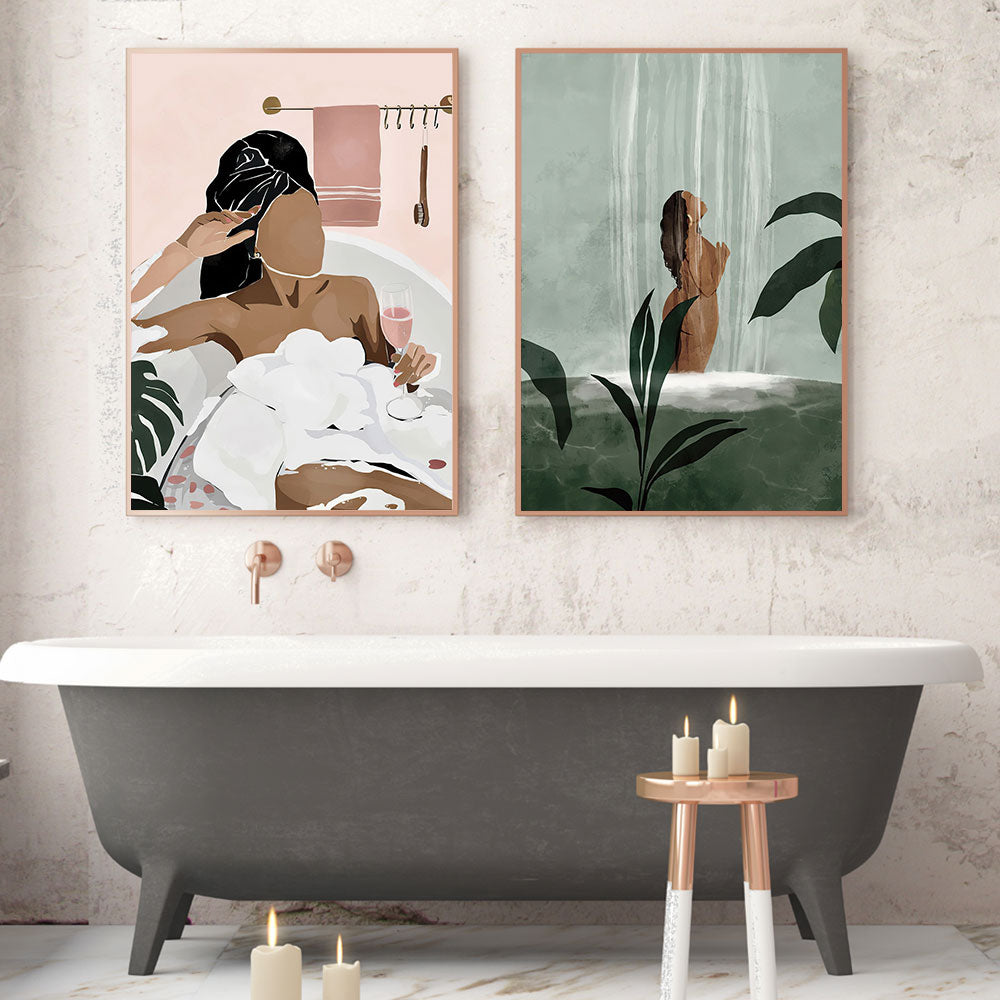 CORX Designs - Woman Meditation Bubble Bath Shower Canvas Art - Review