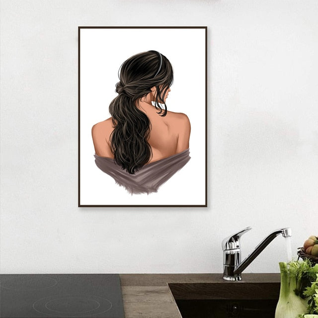 CORX Designs - Hairstyle Woman Back Canvas Art - Review