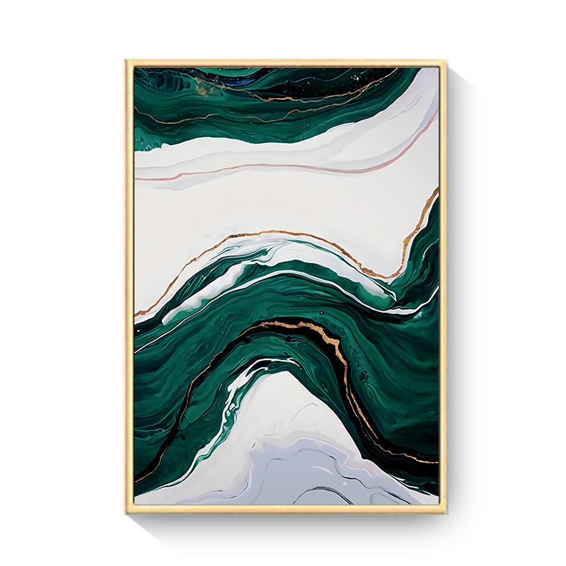 CORX Designs - White Green Gold Marble Canvas Art - Review