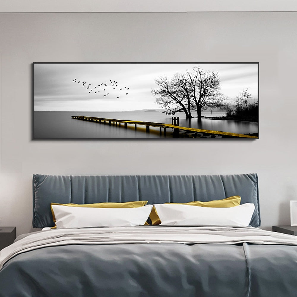 CORX Designs - Seaside Golden Wooden Bridge Canvas Art - Review