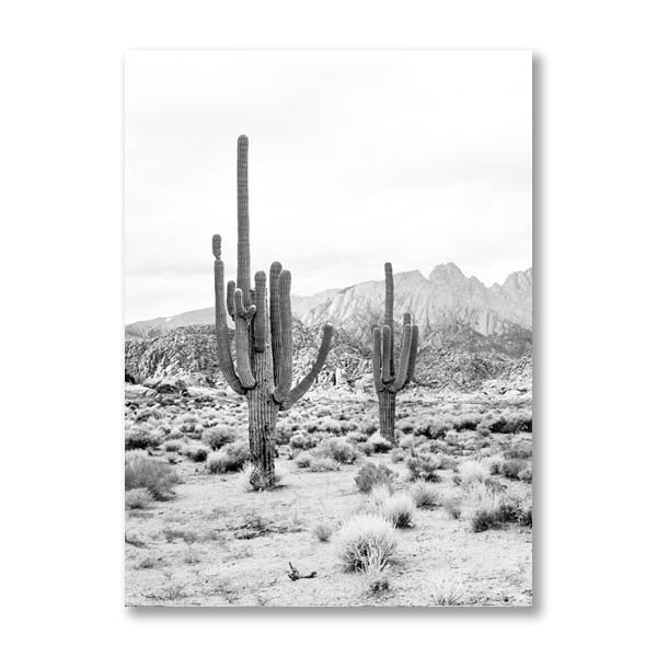 CORX Designs - Black And White Cactus Desert Canvas Art - Review