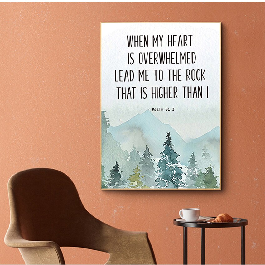 CORX Designs - Bible Verse Psalm 61:2 Christian Wall Art Canvas - Review