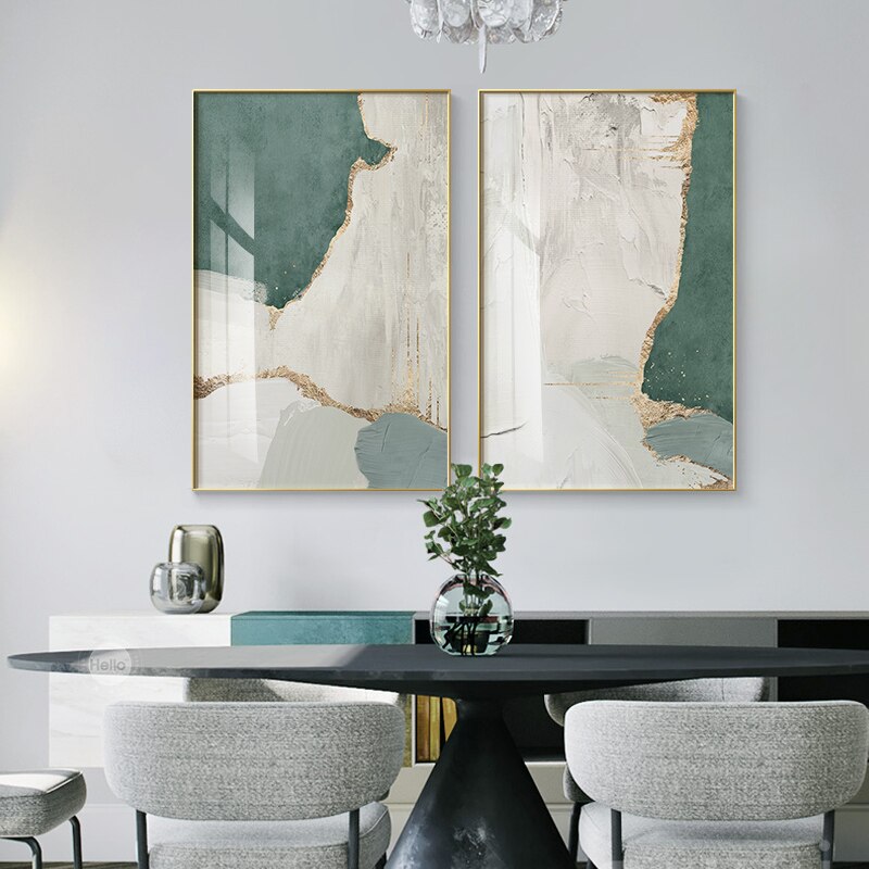 CORX Designs - Green White Gold Marble Canvas Art - Review
