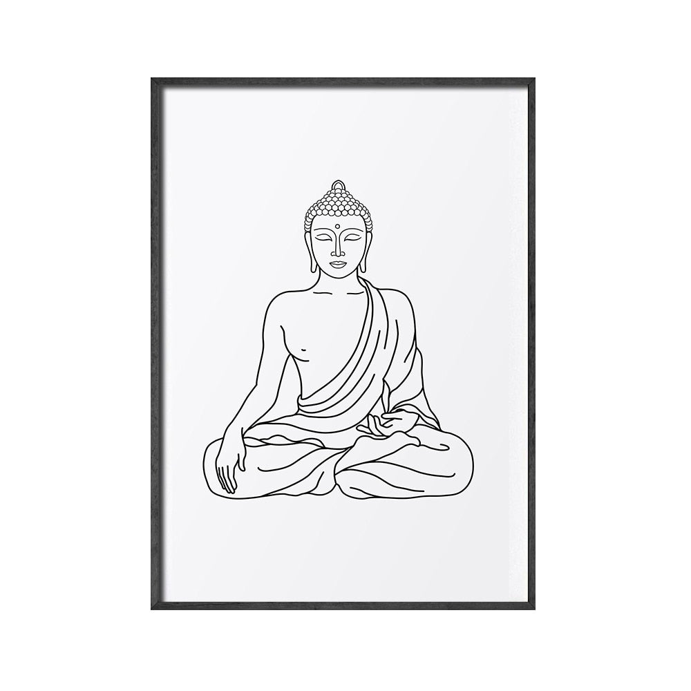 CORX Designs - Mandala Buddha Lotus Line Zen Canvas Art - Review