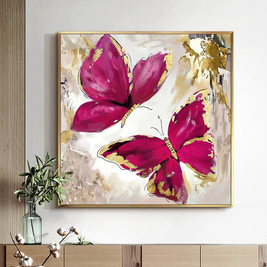 CORX Designs - Red Gold Butterflies Painting Canvas Art - Review