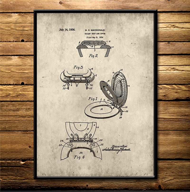 CORX Designs - Bathroom Patent Blueprint Canvas Art - Review