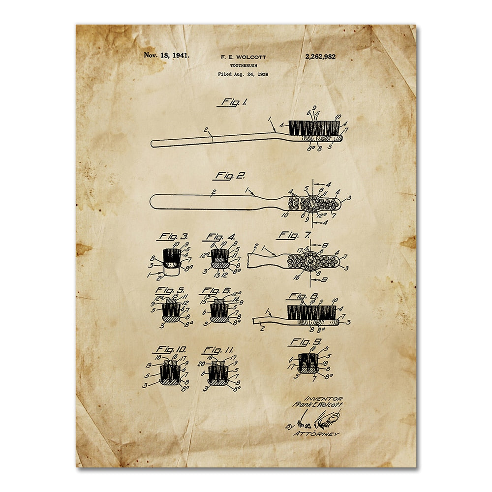 CORX Designs - Bathroom Patent Blueprint Canvas Art - Review