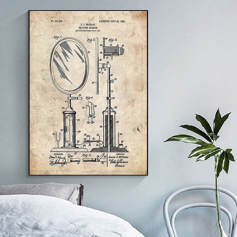 CORX Designs - Bathroom Patent Blueprint Canvas Art - Review
