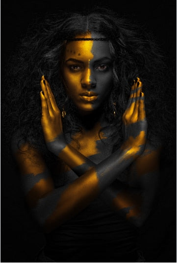CORX Designs - African Woman Fashion Gold And Silver Canvas Art - Review
