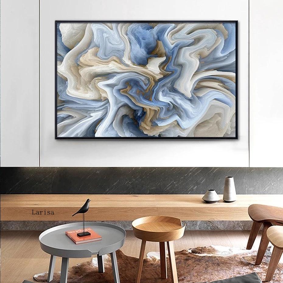 CORX Designs - Beige Blue Abstract Marble Texture Canvas Art - Review