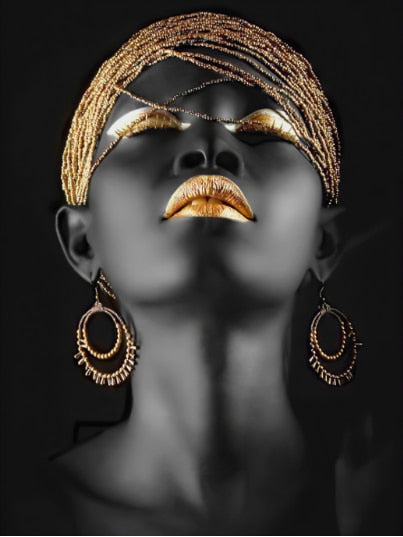 CORX Designs - African Woman Fashion Gold And Silver Canvas Art - Review