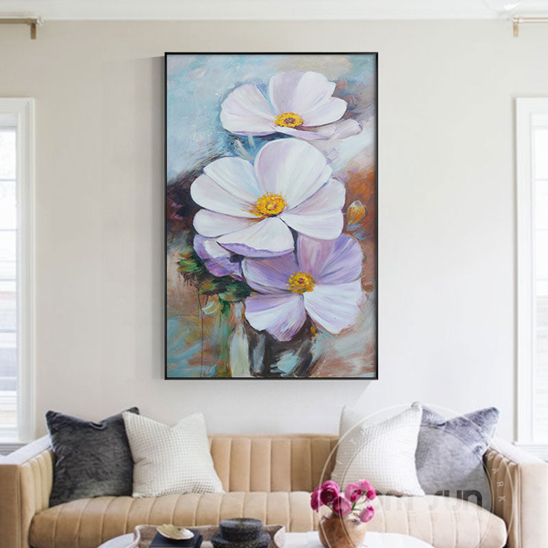 CORX Designs - White Flowers and Blue Butterfly Painting Canvas Art - Review