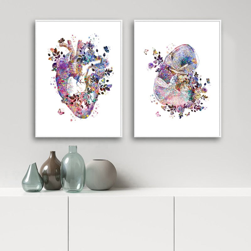 CORX Designs - Colorful Flower Human Body Anatomy Canvas Art - Review