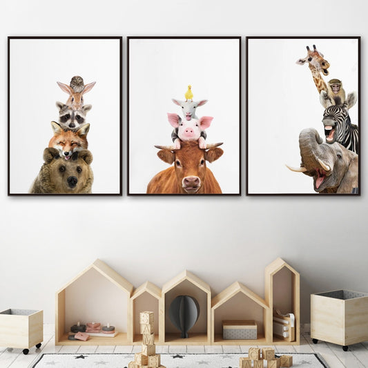 CORX Designs - Cute Stacked Animals Canvas Art - Review