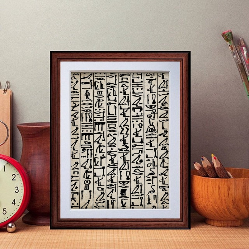 CORX Designs - Black and White Egyptian Hieroglyphs Canvas Art - Review